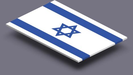 perspective transparent flag of Israel