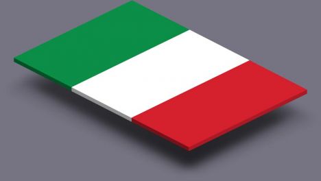 perspective transparent flag of italy