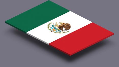 perspective transparent flag of Mexico