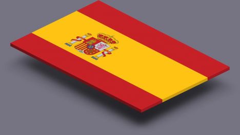 perspective transparent flag of Spain