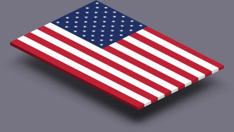 perspective transparent flag of United States of America