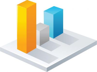 3D technology charts icon vector