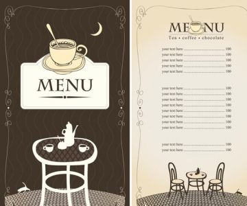 Restaurant menu in vectorial format