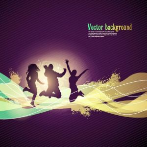 Abstract backgrounds with silhouettes vector