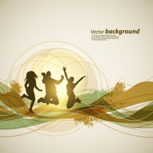 Abstract backgrounds with silhouettes vector