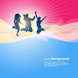 Abstract backgrounds with silhouettes vector