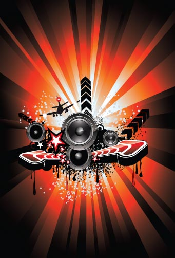 Music posters abstract vectors