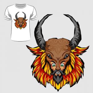 Abstract graphic design of man wearing bison mask for t-shirt or banner print,Abstract graphic design of man wearing bison mask for t-shirt or banner print