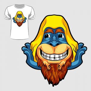 Abstract graphic design of monkey face for t-shirt or banner print,Abstract graphic design of monkey face for t-shirt or banner print