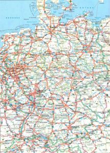 Large detailed road map of germany with all cities