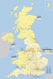 large detailed administrative and political map of great britain and northern ireland