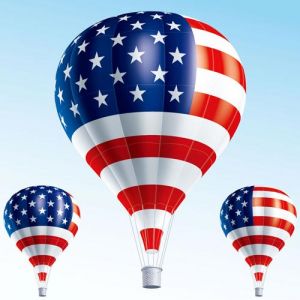 Air ballons filled with flags vectors