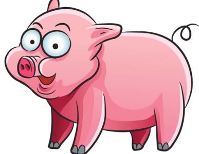 Pink pig animal farm vector design