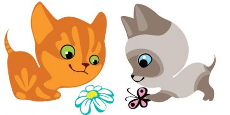Baby cats vector cartoons
