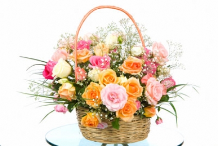 Basket with flowers