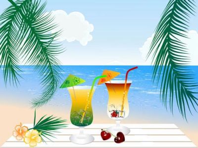 Beach cocktail vector template