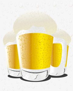 Mugs filled with beer vectors