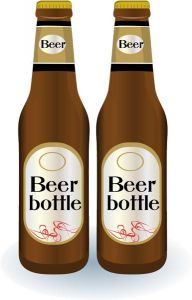 Realistic beer bottles vectors