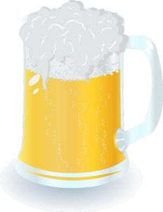 Mug filled with beer vectors