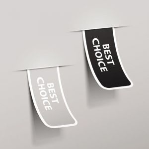 Best choice stickers on gray background