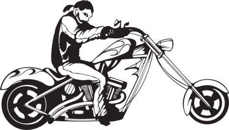 Bikers clipart vector silhouettes