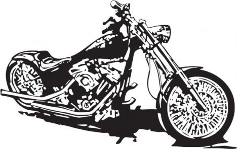 Bikers clipart vector silhouettes