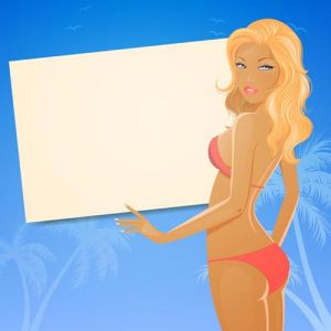 Girl on the beach vector