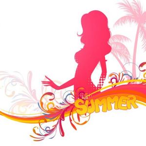 Girl shape on the beach vector