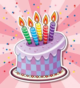 Birthday cakes and balloons vectors