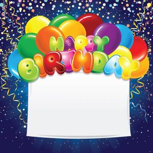 Festive Birthday Banner with Colorful Balloons