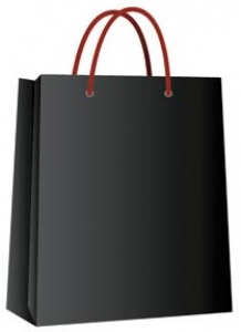 Black shopping bag vector