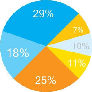 Blue and orange infographic vector