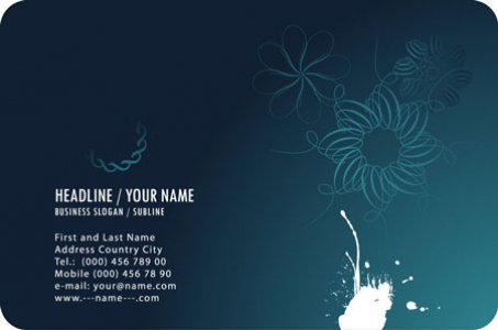 Blue business cards vectors