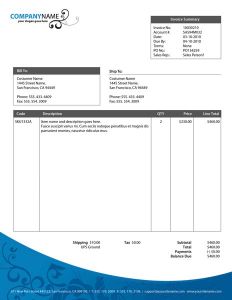 Invoice corporate identity vector