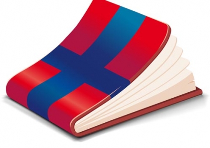 Book covered in flag