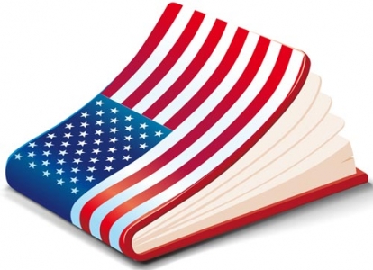 Book covered in flag