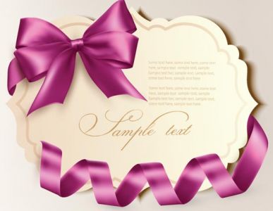 Bows and ribbons on vector cards