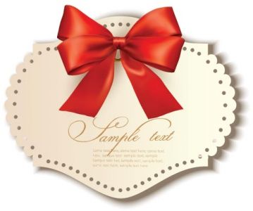 Bows and ribbons on vector cards