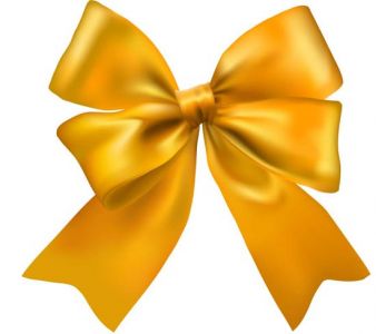 Yellow bow vector template