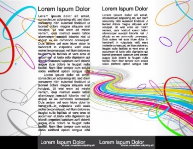 Brochure vector template with curly shapes