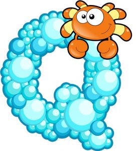 Bubble alphabet with sea animals vectors