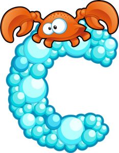 Bubble alphabet with sea animals vectors