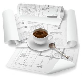 Building plan drawings vector