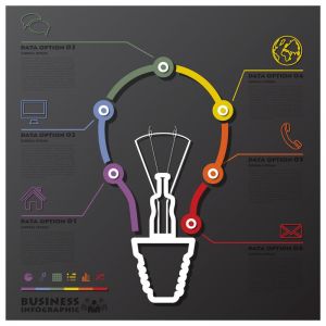 Light Bulb Connection Timeline Business Infographic