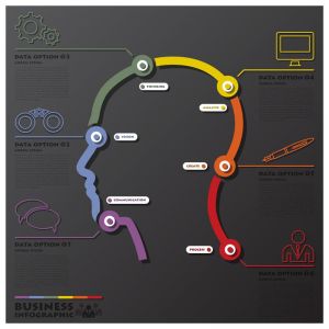 Human Head Learning Process System Connection Timeline Business Infographic