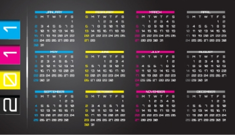 Business cards with 2011 calendar on verso