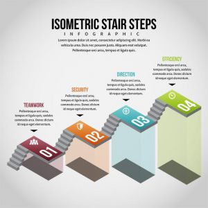 Isometric Stair Steps Infographic