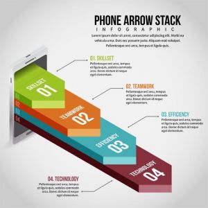 Phone Arrow Stack Infographic