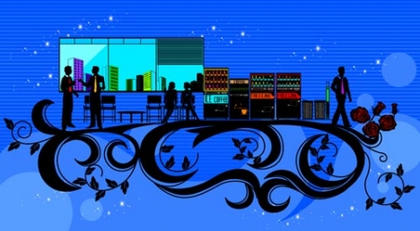 Business city vector template