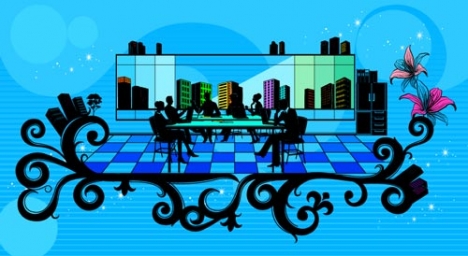 Business city vector template